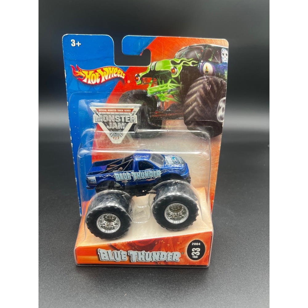 Hot Wheels Monster Jam 2004 Blue Thunder #33 Official Monster Truck Series 1:64